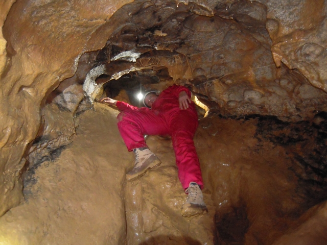  Going down the cave formations 